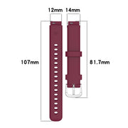 12mm Universal Solid Color Silver Buckle Silicone Watch Band(Orange)