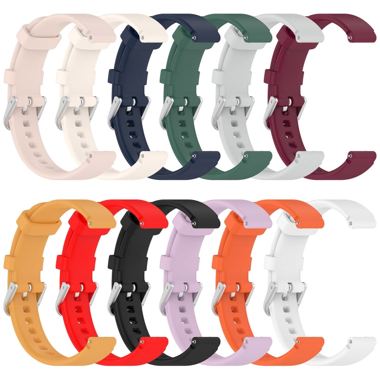 12mm Universal Solid Color Silver Buckle Silicone Watch Band(Wine Red)