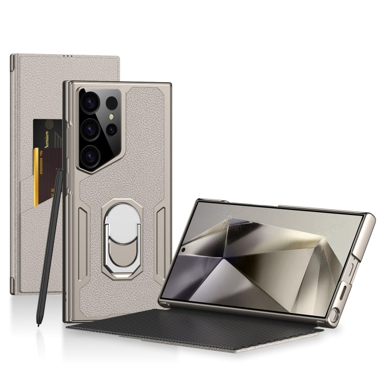 For Samsung Galaxy S24 Ultra 5G GKK Armor Flip Leather Phone Case, Without Pen(Gold)