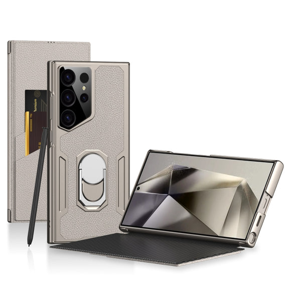 For Samsung Galaxy S24 Ultra 5G GKK Armor Flip Leather Phone Case, Without Pen(Gold)