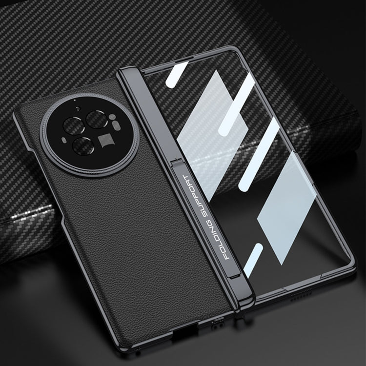 For vivo X Fold3 Pro GKK Integrated Magnetic Fold Hinge Leather Shockproof Phone Case(Black)