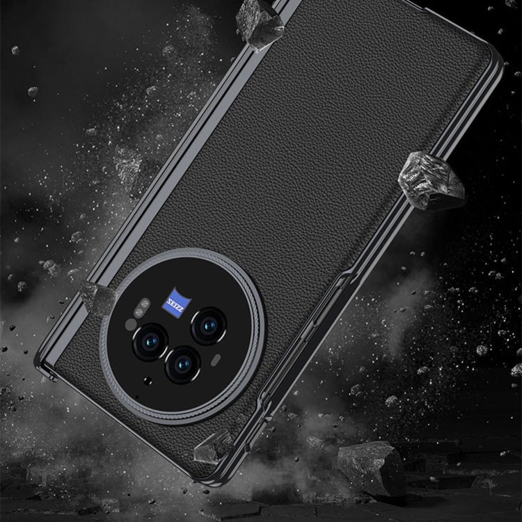 For vivo X Fold3 Pro GKK Integrated Magnetic Fold Hinge Leather Shockproof Phone Case(Black)