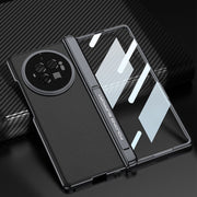 For vivo X Fold3 Pro GKK Integrated Magnetic Fold Hinge Leather Shockproof Phone Case(Silver)