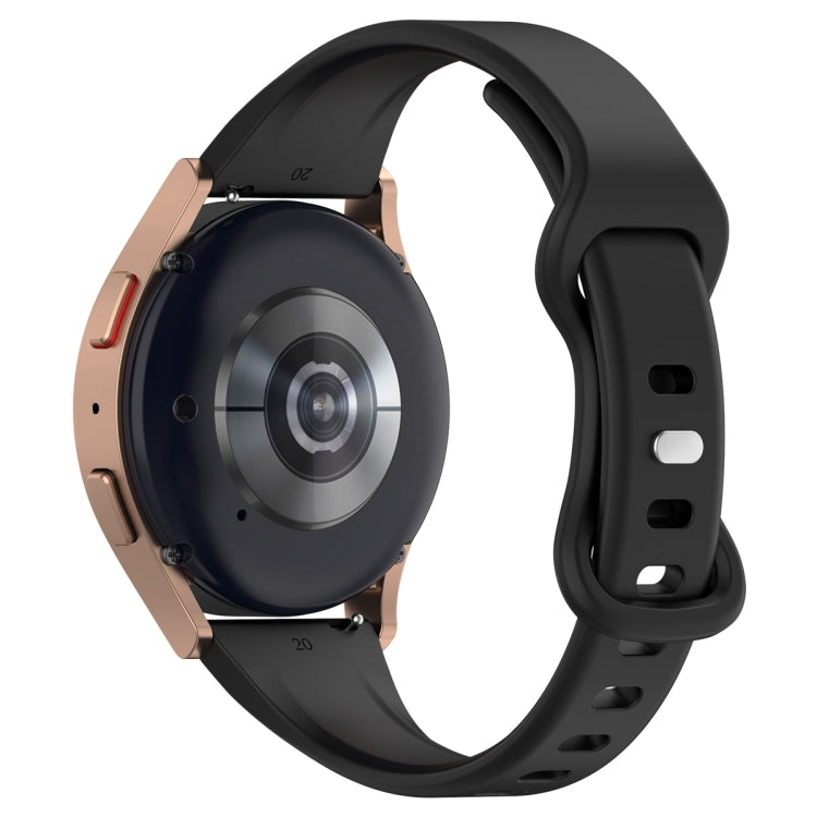20mm Slim Reverse Buckle Silicone Watch Band(Black)