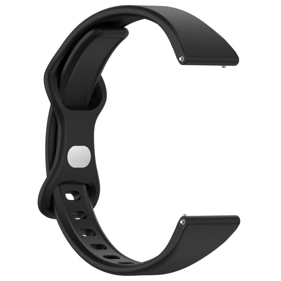 20mm Slim Reverse Buckle Silicone Watch Band(Black)