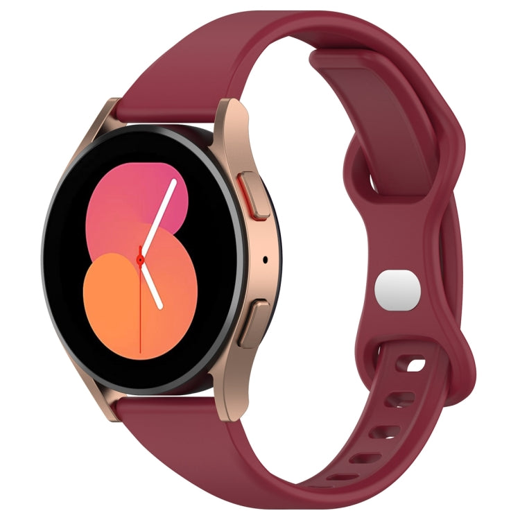 20mm Slim Reverse Buckle Silicone Watch Band(Wine Red)