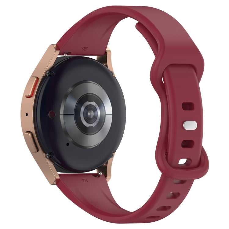 20mm Slim Reverse Buckle Silicone Watch Band(Wine Red)