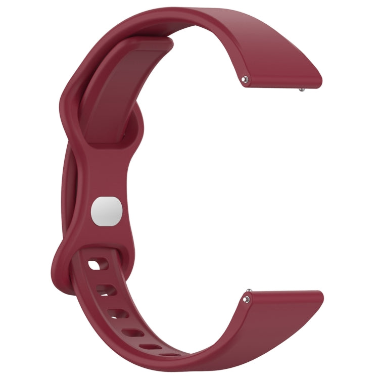 20mm Slim Reverse Buckle Silicone Watch Band(Wine Red)
