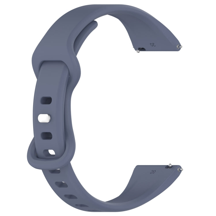 20mm Slim Reverse Buckle Silicone Watch Band(Blue Grey)