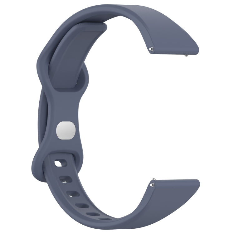 20mm Slim Reverse Buckle Silicone Watch Band(Blue Grey)