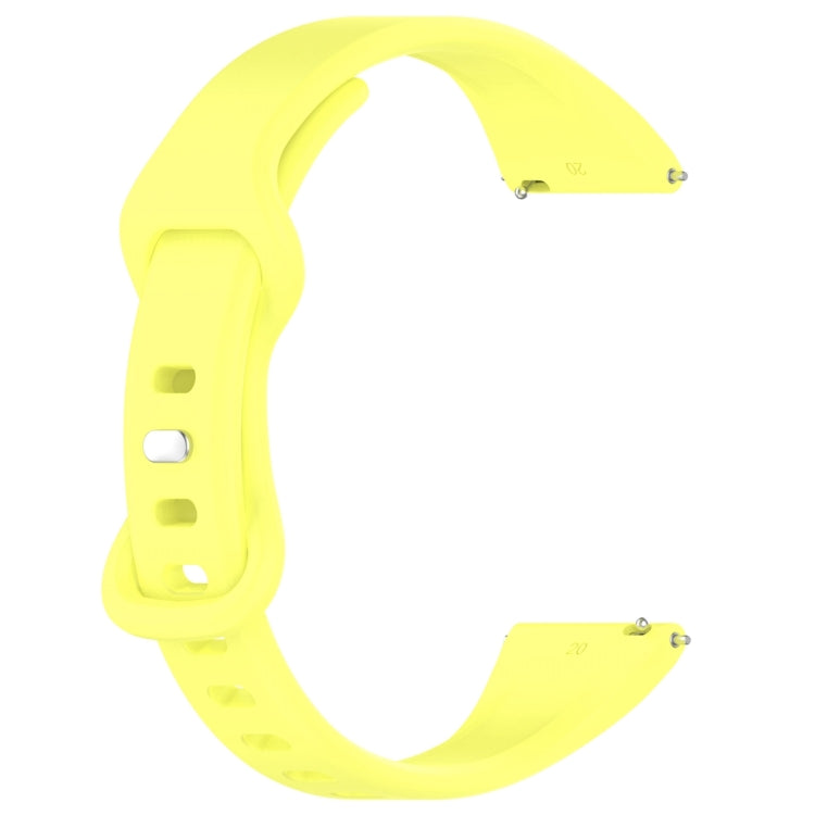 20mm Slim Reverse Buckle Silicone Watch Band(Bright Yellow)