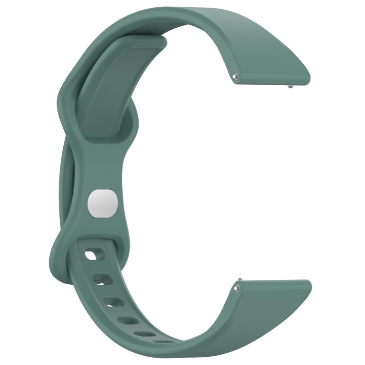 20mm Slim Reverse Buckle Silicone Watch Band(Pine Green)