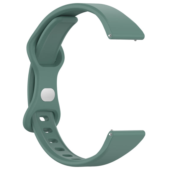 20mm Slim Reverse Buckle Silicone Watch Band(Pine Green)