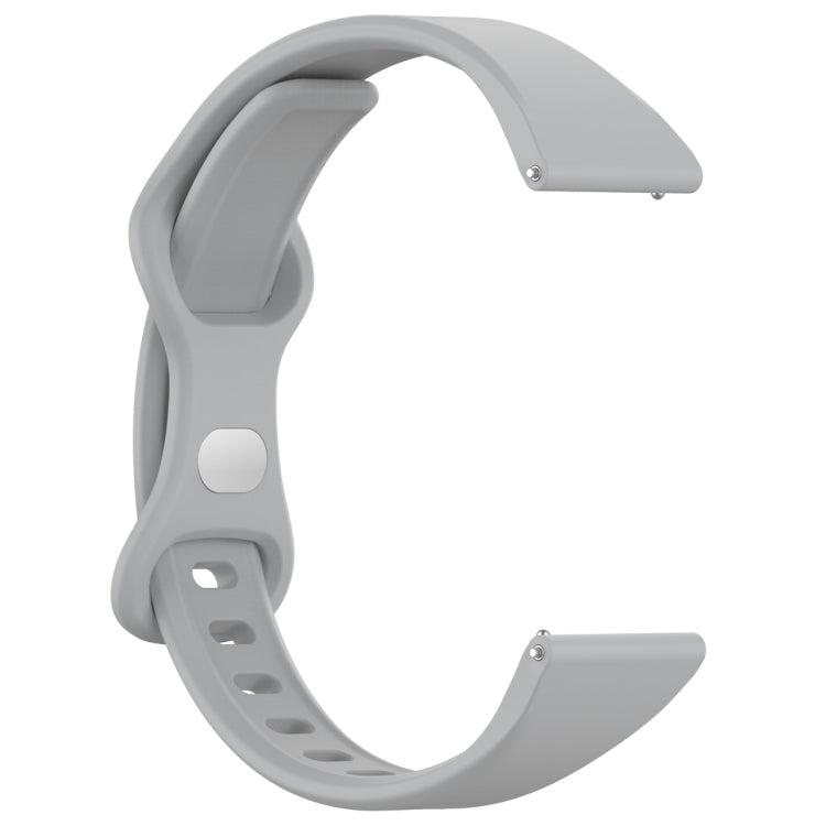 22mm Slim Reverse Buckle Silicone Watch Band(Grey)