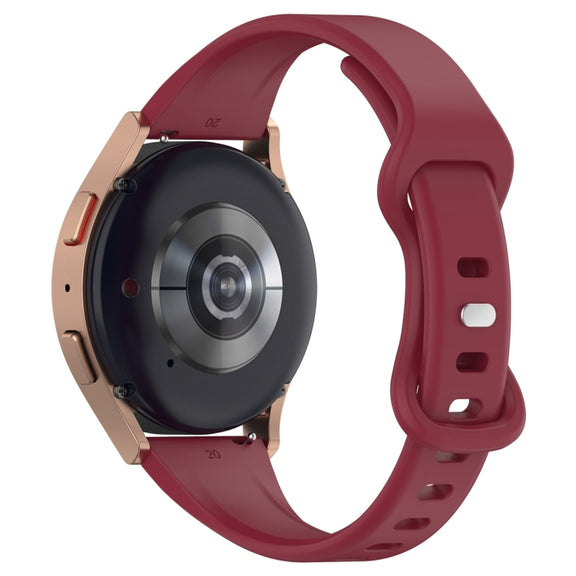 22mm Slim Reverse Buckle Silicone Watch Band(Wine Red)