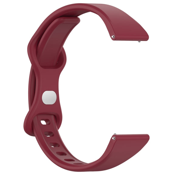 22mm Slim Reverse Buckle Silicone Watch Band(Wine Red)