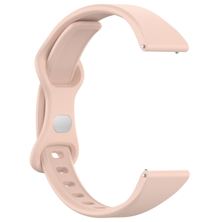 22mm Slim Reverse Buckle Silicone Watch Band(Flesh Pink)