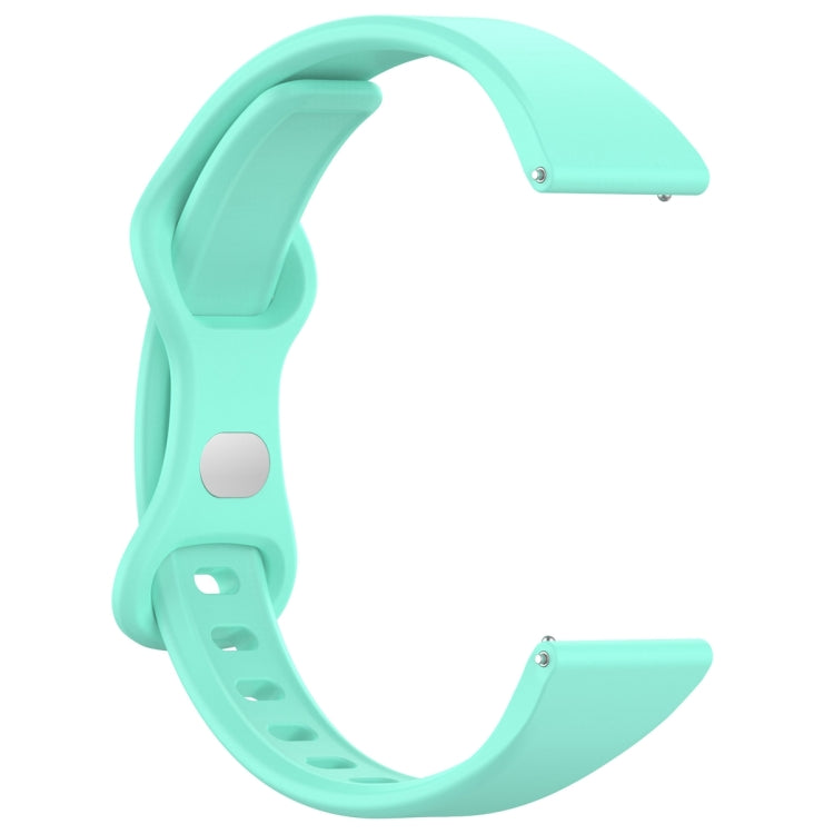 22mm Slim Reverse Buckle Silicone Watch Band(Teal)