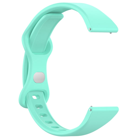 22mm Slim Reverse Buckle Silicone Watch Band(Teal)