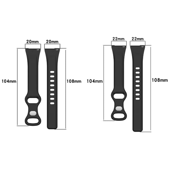 22mm Slim Reverse Buckle Silicone Watch Band(Blue Grey)