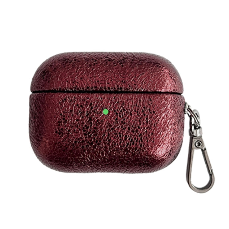 For AirPods 3 Burst Leather Texture Bluetooth Earphone Protective Case(Red)
