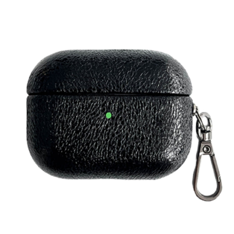 For AirPods Pro 2 Burst Leather Texture Bluetooth Earphone Protective Case(Black)