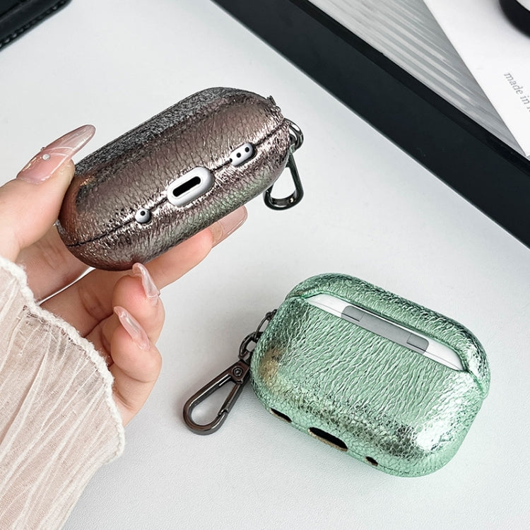 For AirPods Pro 2 Burst Leather Texture Bluetooth Earphone Protective Case(Green)