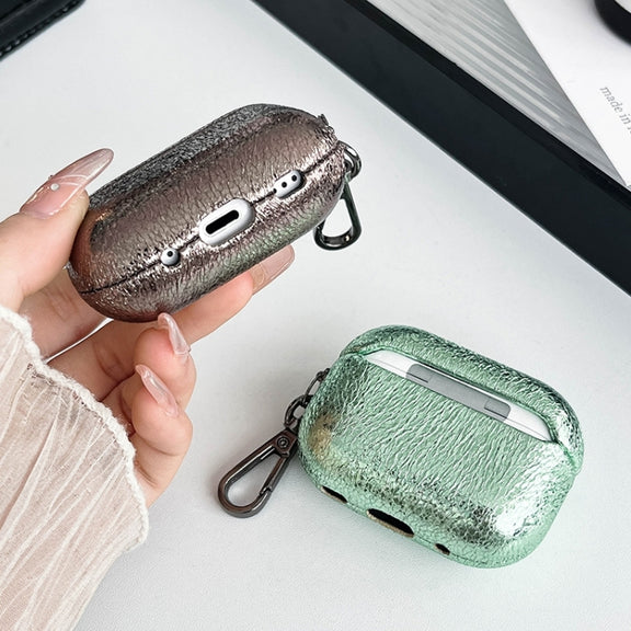 For AirPods Pro 2 Burst Leather Texture Bluetooth Earphone Protective Case(Green)