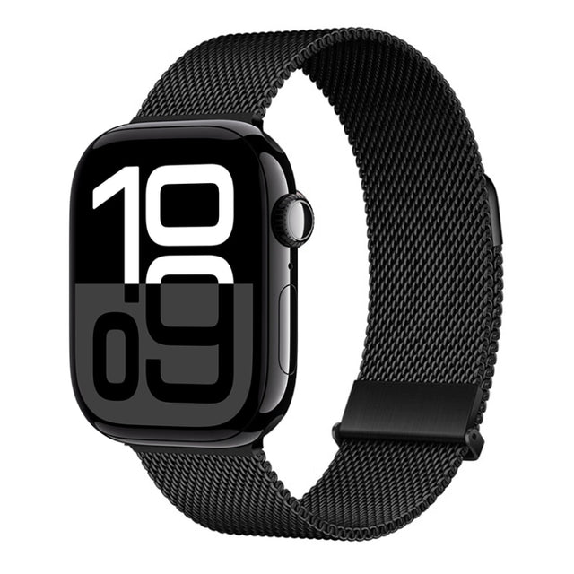 For Apple Watch Series 10 42mm ZGA Milanese Magnetic Metal Watch Band(Black)