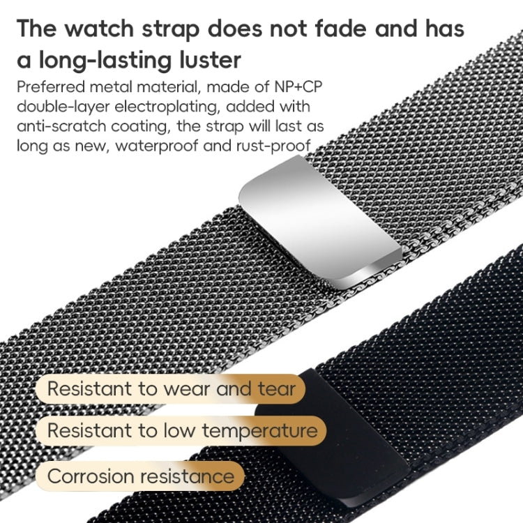 For Apple Watch Series 10 46mm ZGA Milanese Magnetic Metal Watch Band(Silver)