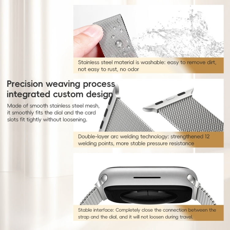 For Apple Watch 42mm ZGA Milanese Magnetic Metal Watch Band(Silver)