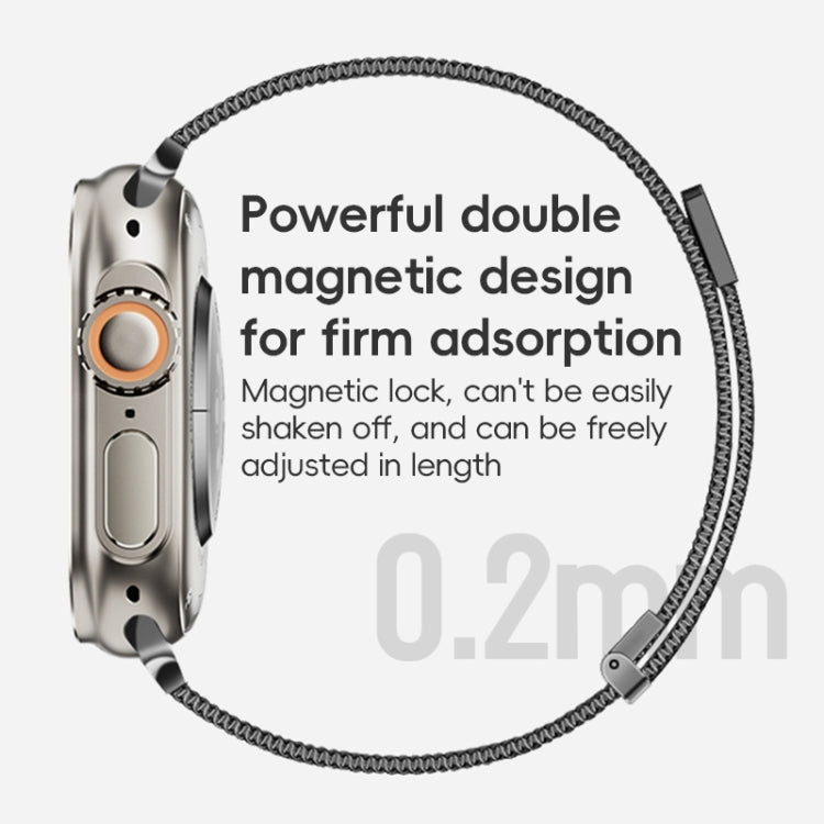 For Apple Watch 42mm ZGA Milanese Magnetic Metal Watch Band(Silver)