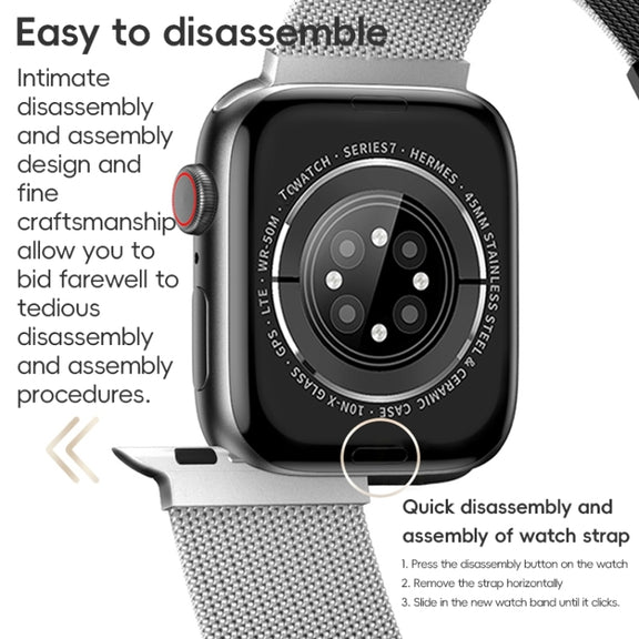 For Apple Watch 42mm ZGA Milanese Magnetic Metal Watch Band(Silver)