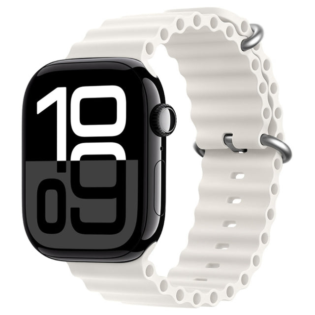 For Apple Watch Series 10 46mm ZGA Ocean Silicone Watch Band(White)