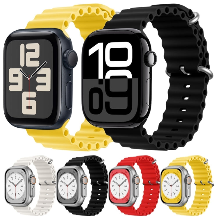 For Apple Watch 42mm ZGA Ocean Silicone Watch Band(White)
