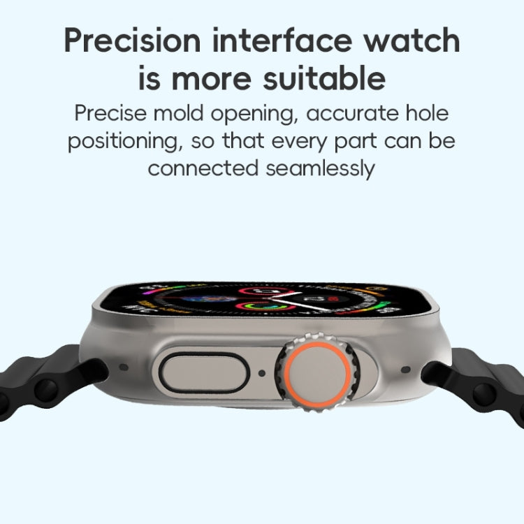 For Apple Watch Series 10 42mm ZGA Ocean Silicone Watch Band(Black)