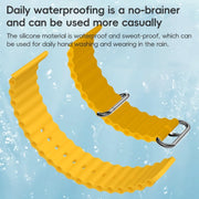 For Apple Watch 42mm ZGA Ocean Silicone Watch Band(Yellow)