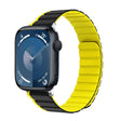 For Apple Watch Series 9 45mm ZGA Two Color Magnetic Silicone Watch Band(Grey+Yellow) - Watch Bands by ZGA | Online Shopping South Africa | PMC TechLife | Buy Now Pay Later Mobicred