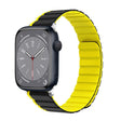For Apple Watch Series 8 45mm ZGA Two Color Magnetic Silicone Watch Band(Grey+Yellow) - Watch Bands by ZGA | Online Shopping South Africa | PMC TechLife | Buy Now Pay Later Mobicred