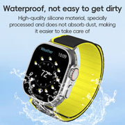 For Apple Watch 42mm ZGA Two Color Magnetic Silicone Watch Band(Grey+Yellow)