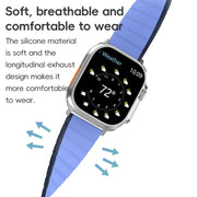 For Apple Watch 42mm ZGA Two Color Magnetic Silicone Watch Band(Dark Blue+Light Blue)