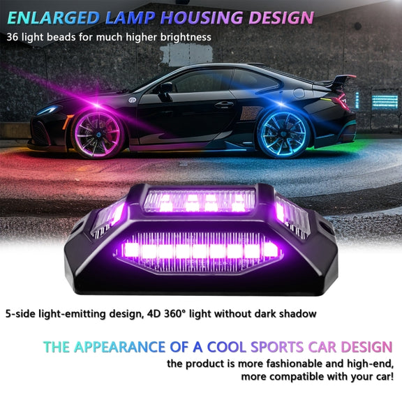 6 in 1 G6 RGB Colorful Car Chassis Light LED Music Atmosphere Light With 24-Button Remote Control