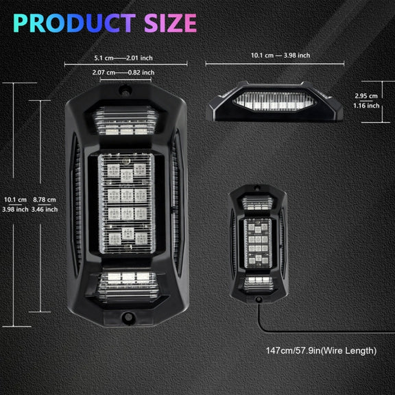 6 in 1 G6 RGB Colorful Car Chassis Light LED Music Atmosphere Light With 24-Button Remote Control