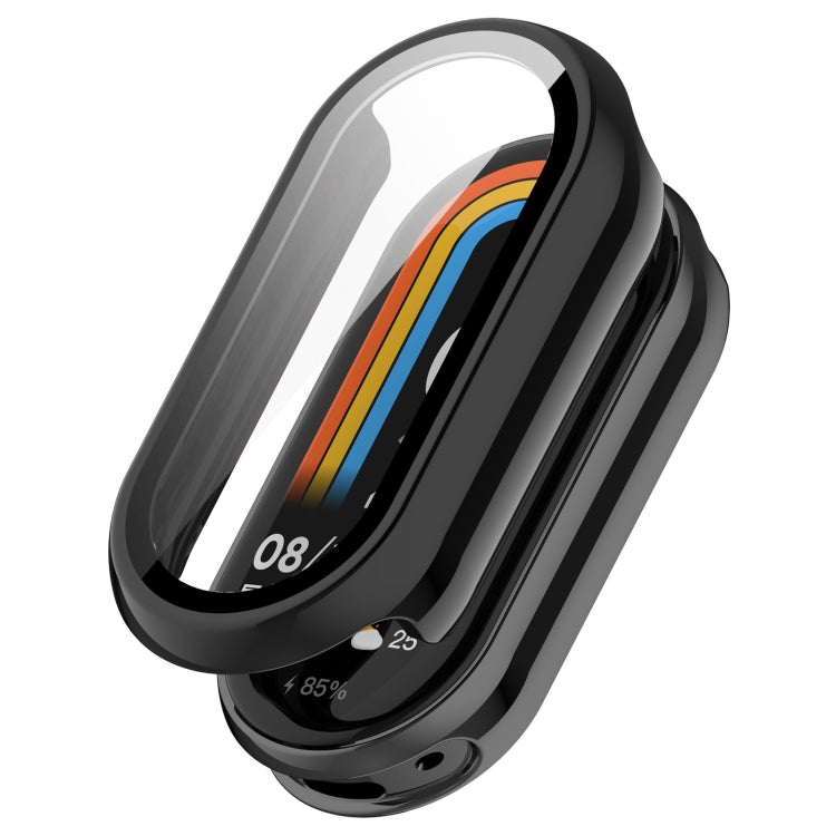 For Xiaomi Mi Band 8 / 9 Ceramic / 10 Ceramic Tempered Film Integrated PC Protective Watch Cover(Black)