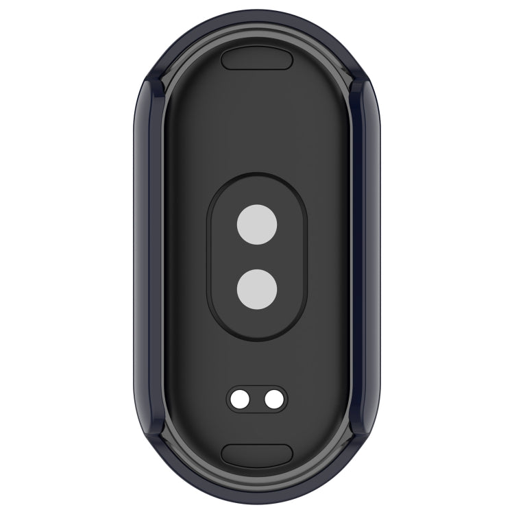 For Xiaomi Mi Band 8 PC + Tempered Film Integrated Protective Watch Case(Ink Blue)