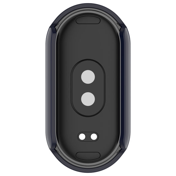 For Xiaomi Mi Band 8 PC + Tempered Film Integrated Protective Watch Case(Ink Blue)