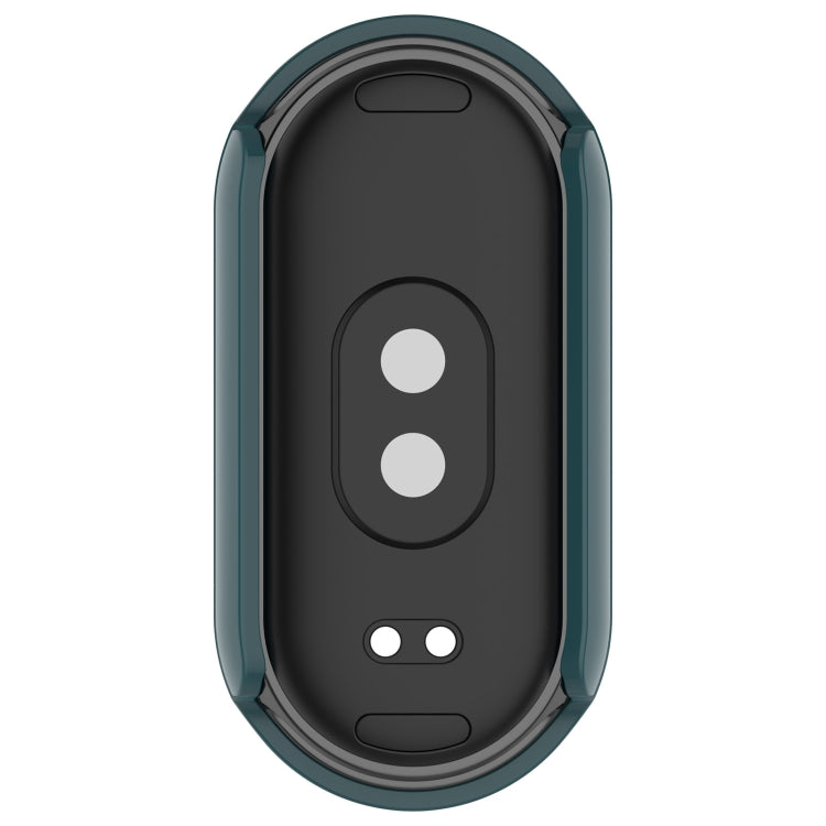 For Xiaomi Mi Band 8 PC + Tempered Film Integrated Protective Watch Case(Pine Green)