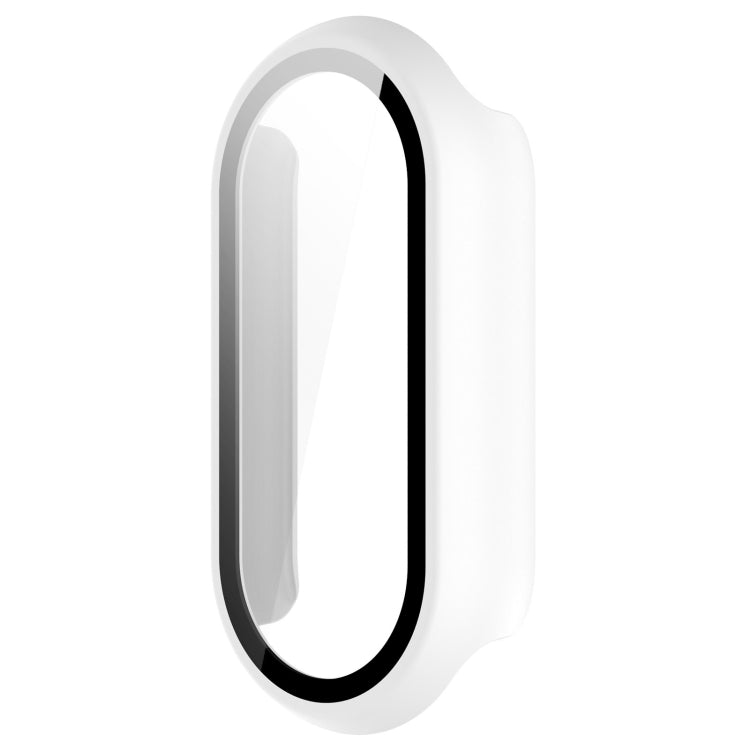 For Xiaomi Mi Band 8 PC + Tempered Film Integrated Protective Watch Case(White)