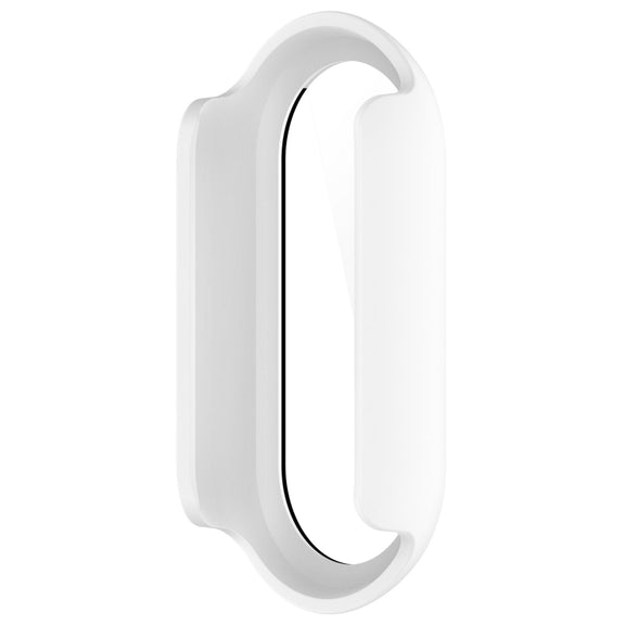 For Xiaomi Mi Band 8 PC + Tempered Film Integrated Protective Watch Case(White)