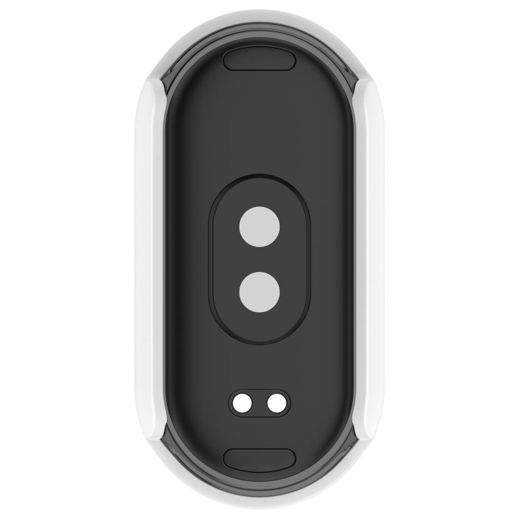 For Xiaomi Mi Band 8 PC + Tempered Film Integrated Protective Watch Case(White)